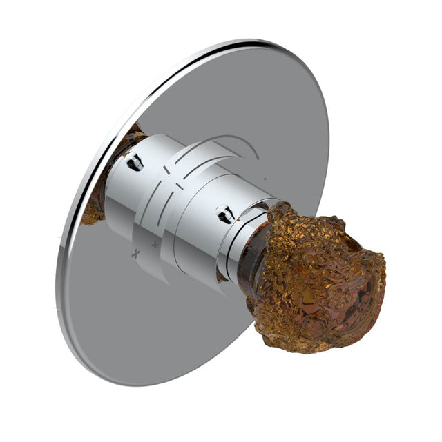THG - Trim for THG thermostatic valve, rough part supplied with fixing box ref. 5 200AE/US - Round plate model - Matt Umber PVD