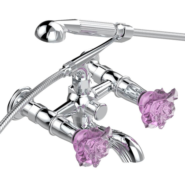THG - Exposed tub filler with cradle handshower, wall mounted - Matt Umber PVD