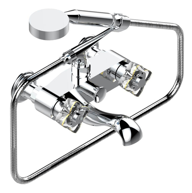 THG - Exposed tub filler with cradle handshower, wall mounted - Matt Umber PVD