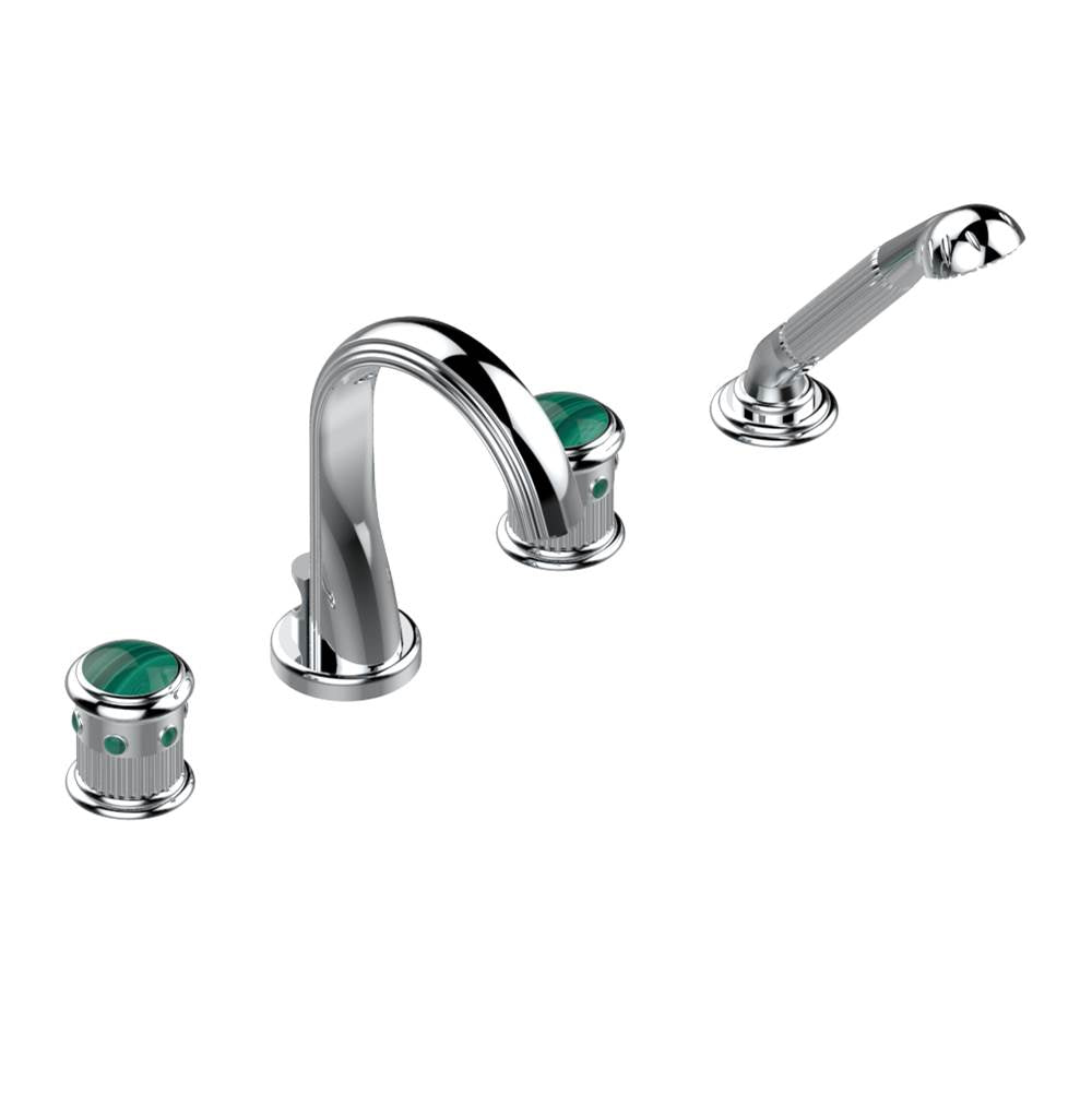 THG - Roman tub set with divertor spout and handshower, 3/4'' valves - Matt Umber PVD