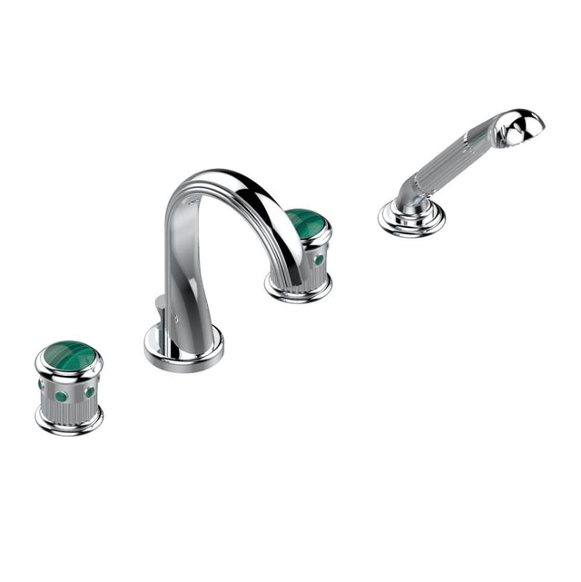 THG - Roman tub set with divertor spout and handshower, 3/4'' valves - Matt Umber PVD