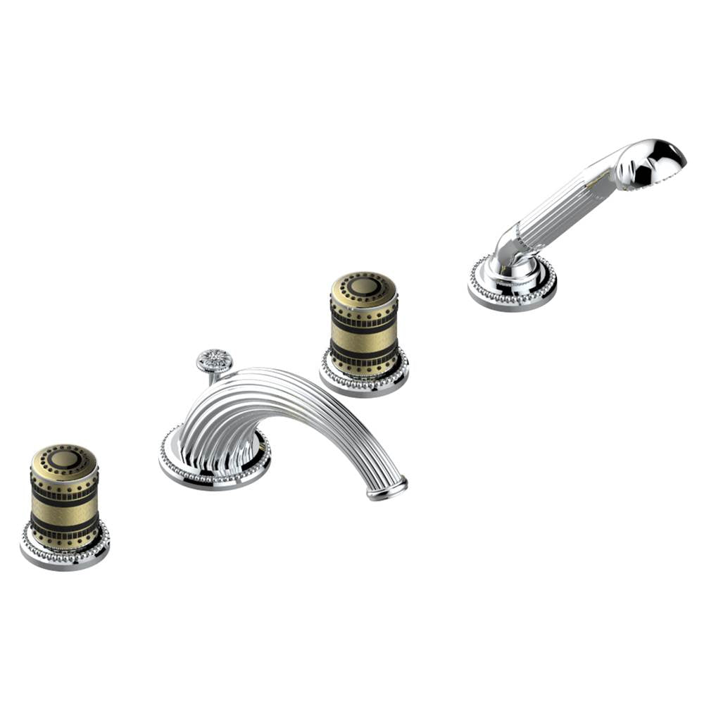 THG - Roman tub set with divertor spout and handshower, 3/4'' valves - Matt Umber PVD