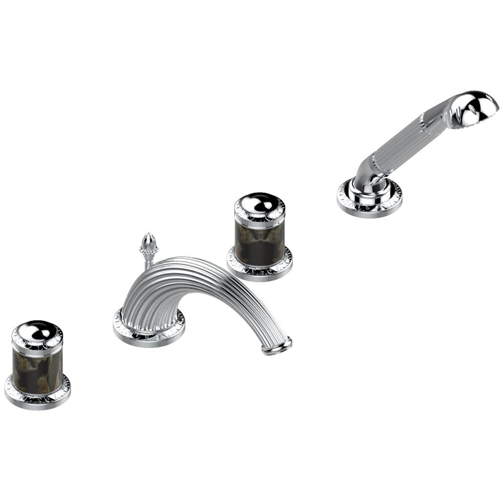 THG - Roman tub set with divertor spout and handshower, 3/4'' valves - Matt Umber PVD