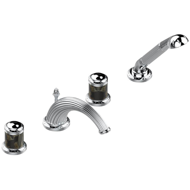 THG - Roman tub set with divertor spout and handshower, 3/4'' valves - Matt Umber PVD