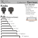 Garrison Pull 8 13/16 Inch (c-c) Ash Gray