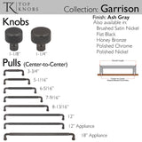 Garrison Knob 1 1/4 Inch Ash Gray