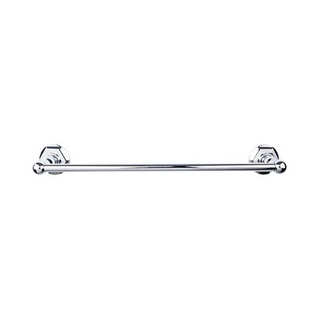 Top Knobs - Edwardian Bath Towel Bar 30 Inch Single - Hex Backplate Polished Chrome - Polished Chrome