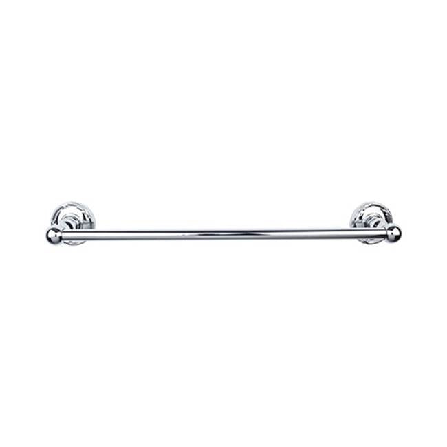 Top Knobs - Edwardian Bath Towel Bar 30 Inch Single - Ribbon Bplate Polished Chrome - Polished Chrome