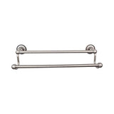 Top Knobs - Edwardian Bath Towel Bar 30 In. Double - Beaded Bplate Antique Pewter - Antique Pewter
