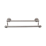 Top Knobs - Edwardian Bath Towel Bar 30 In. Double - Rope Backplate Antique Pewter - Antique Pewter