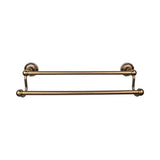 Top Knobs - Edwardian Bath Towel Bar 30 Inch Double - Ribbon Bplate German Bronze - German Bronze