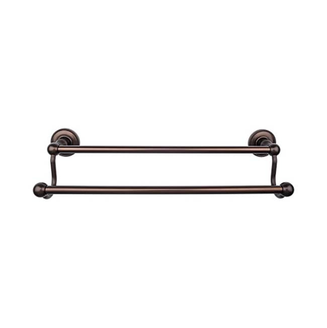 Top Knobs - Edwardian Bath Towel Bar 30 In. Double - Beaded Bplate Oil Rubbed Bronze - Oil Rubbed Bronze