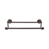 Top Knobs - Edwardian Bath Towel Bar 30 In. Double - Beaded Bplate Oil Rubbed Bronze - Oil Rubbed Bronze