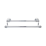 Top Knobs - Edwardian Bath Towel Bar 30 In. Double - Beaded Bplate Polished Chrome - Polished Chrome