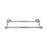 Top Knobs - Edwardian Bath Towel Bar 30 In. Double - Rope Backplate Polished Chrome - Polished Chrome