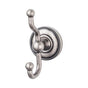 Top Knobs - Edwardian Bath Double Hook Beaded Backplate Antique Pewter - Antique Pewter