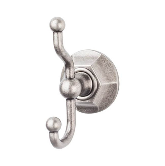 Top Knobs - Edwardian Bath Double Hook Hex Backplate Antique Pewter - Antique Pewter