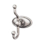 Top Knobs - Edwardian Bath Double Hook Oval Backplate Antique Pewter - Antique Pewter