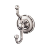 Top Knobs - Edwardian Bath Double Hook Plain Backplate Antique Pewter - Antique Pewter