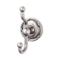 Top Knobs - Edwardian Bath Double Hook Ribbon Backplate Antique Pewter - Antique Pewter