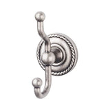 Top Knobs - Edwardian Bath Double Hook Rope Backplate Antique Pewter - Antique Pewter