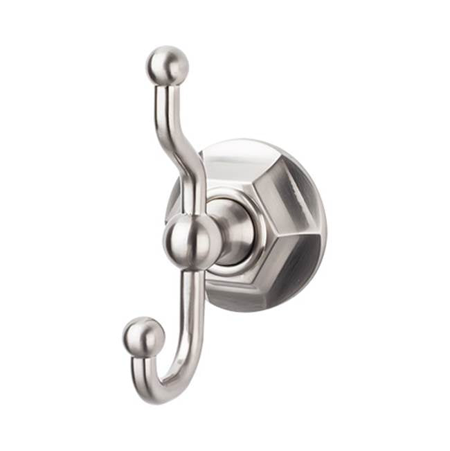 Top Knobs - Edwardian Bath Double Hook Hex Backplate Brushed Satin Nickel - Brushed Satin Nickel