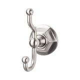 Top Knobs - Edwardian Bath Double Hook Hex Backplate Brushed Satin Nickel - Brushed Satin Nickel