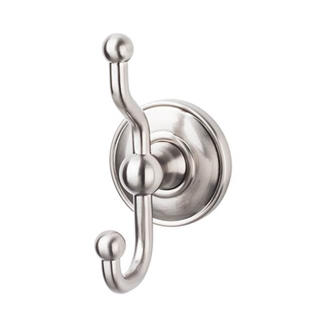Top Knobs - Edwardian Bath Double Hook Plain Backplate Brushed Satin Nickel - Brushed Satin Nickel