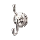 Top Knobs - Edwardian Bath Double Hook Plain Backplate Brushed Satin Nickel - Brushed Satin Nickel