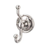 Top Knobs - Edwardian Bath Double Hook Ribbon Backplate Brushed Satin Nickel - Brushed Satin Nickel