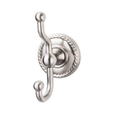 Top Knobs - Edwardian Bath Double Hook Rope Backplate Brushed Satin Nickel - Brushed Satin Nickel