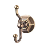 Top Knobs - Edwardian Bath Double Hook Hex Backplate German Bronze - German Bronze