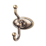 Top Knobs - Edwardian Bath Double Hook Oval Backplate German Bronze - German Bronze