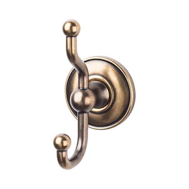 Top Knobs - Edwardian Bath Double Hook Plain Backplate German Bronze - German Bronze