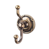 Top Knobs - Edwardian Bath Double Hook Ribbon Backplate German Bronze - German Bronze