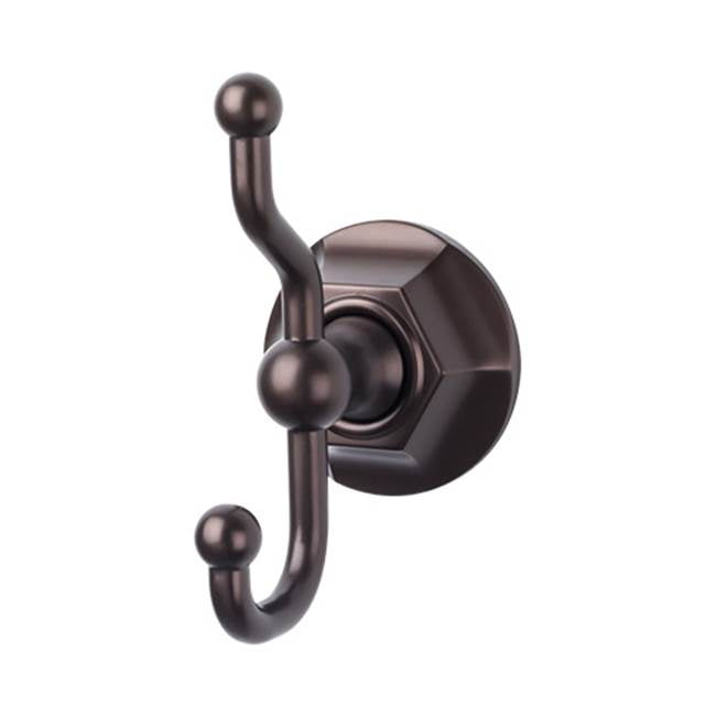 Top Knobs - Edwardian Bath Double Hook Hex Backplate Oil Rubbed Bronze - Oil Rubbed Bronze