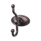 Top Knobs - Edwardian Bath Double Hook Oval Backplate Oil Rubbed Bronze - Oil Rubbed Bronze