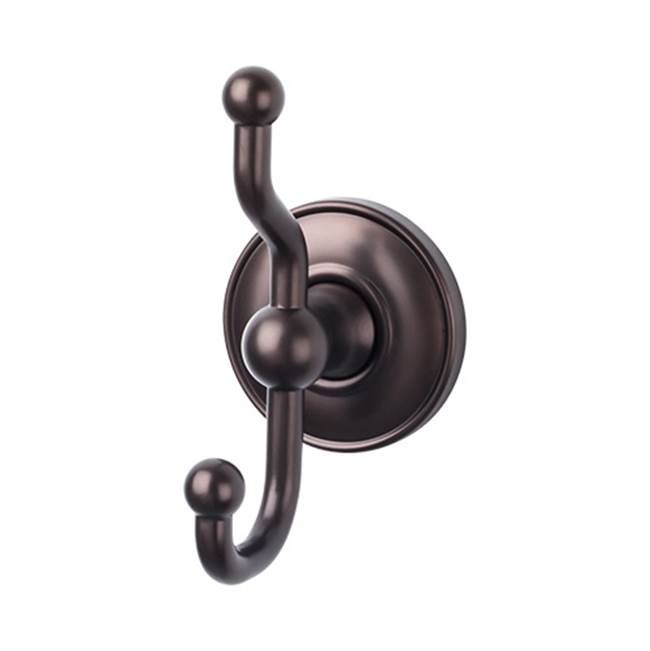 Top Knobs - Edwardian Bath Double Hook Plain Backplate Oil Rubbed Bronze - Oil Rubbed Bronze