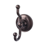 Top Knobs - Edwardian Bath Double Hook Plain Backplate Oil Rubbed Bronze - Oil Rubbed Bronze
