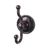 Top Knobs - Edwardian Bath Double Hook Ribbon Backplate Oil Rubbed Bronze - Oil Rubbed Bronze