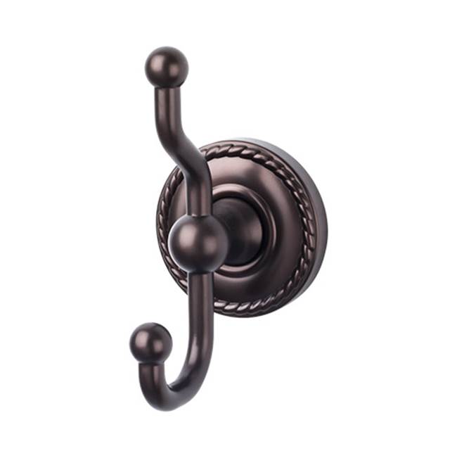 Top Knobs - Edwardian Bath Double Hook Rope Backplate Oil Rubbed Bronze - Oil Rubbed Bronze