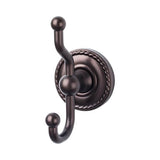 Top Knobs - Edwardian Bath Double Hook Rope Backplate Oil Rubbed Bronze - Oil Rubbed Bronze