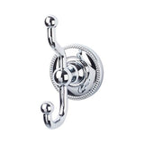 Top Knobs - Edwardian Bath Double Hook Beaded Backplate Polished Chrome - Polished Chrome