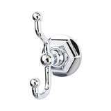 Top Knobs - Edwardian Bath Double Hook Hex Backplate Polished Chrome - Polished Chrome