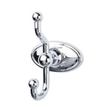 Top Knobs - Edwardian Bath Double Hook Oval Backplate Polished Chrome - Polished Chrome