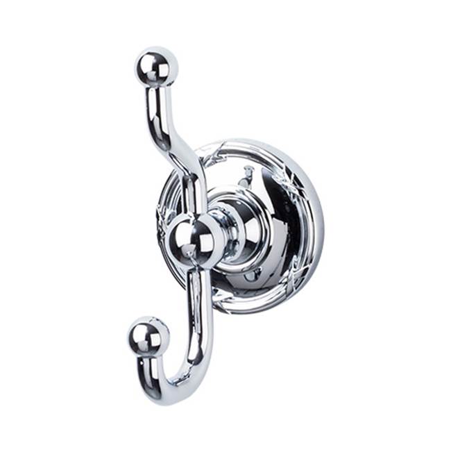 Top Knobs - Edwardian Bath Double Hook Ribbon Backplate Polished Chrome - Polished Chrome