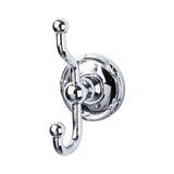 Top Knobs - Edwardian Bath Double Hook Ribbon Backplate Polished Chrome - Polished Chrome