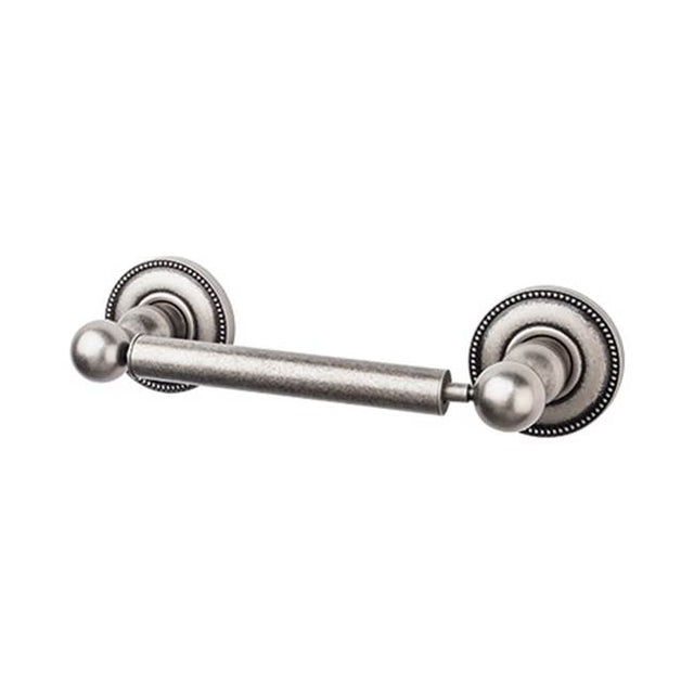 Top Knobs - Edwardian Bath Tissue Holder Beaded Backplate Antique Pewter - Antique Pewter