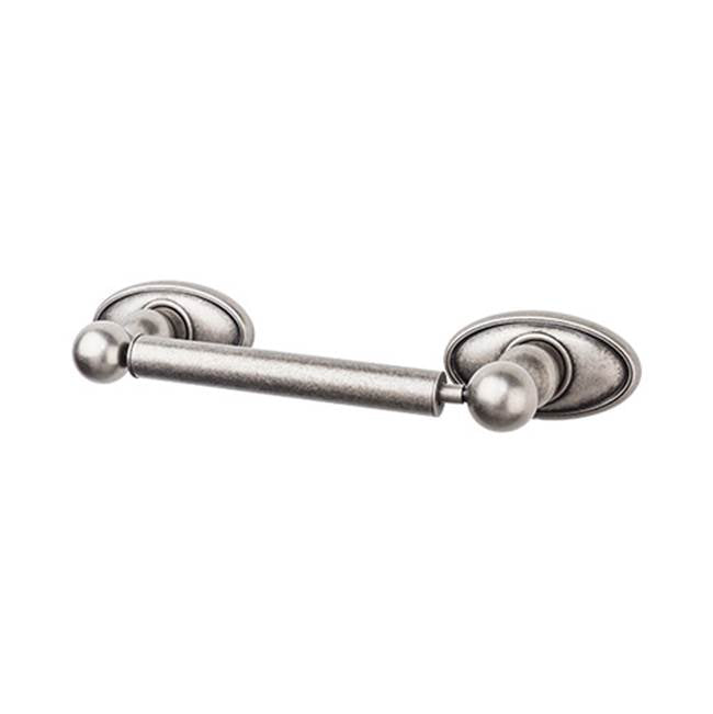 Top Knobs - Edwardian Bath Tissue Holder Oval Backplate Antique Pewter - Antique Pewter