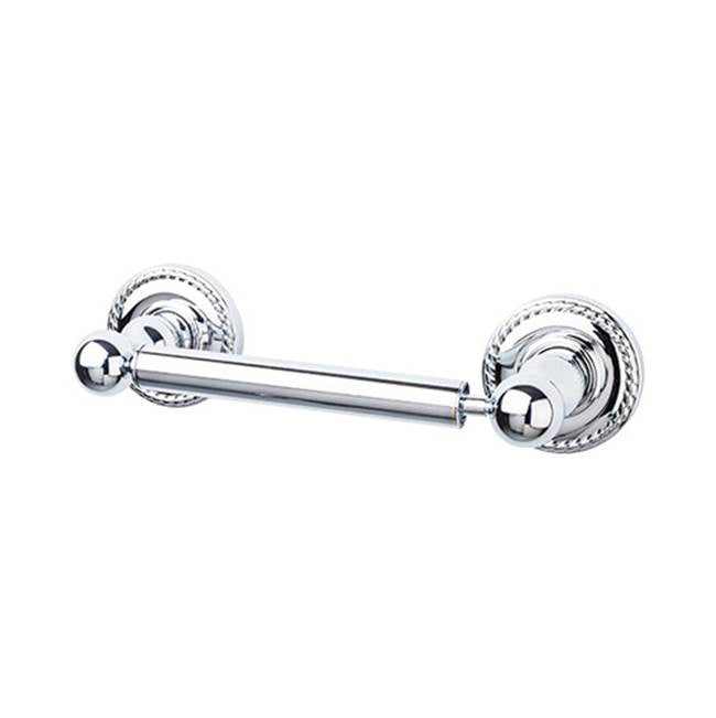 Top Knobs - Edwardian Bath Tissue Holder Rope Backplate Polished Chrome - Polished Chrome